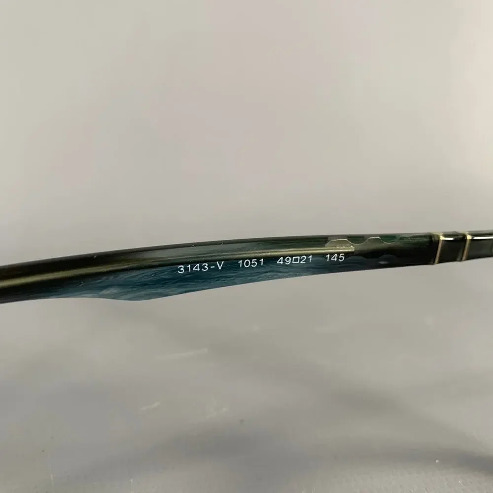PERSOL Blue Grey Marbled Acetate Eyeglasses Frames